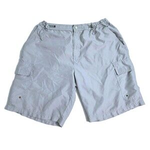 Aeropostale Cargo Shorts Mens Large Vintage Gray Drawstring Outdoors Trail